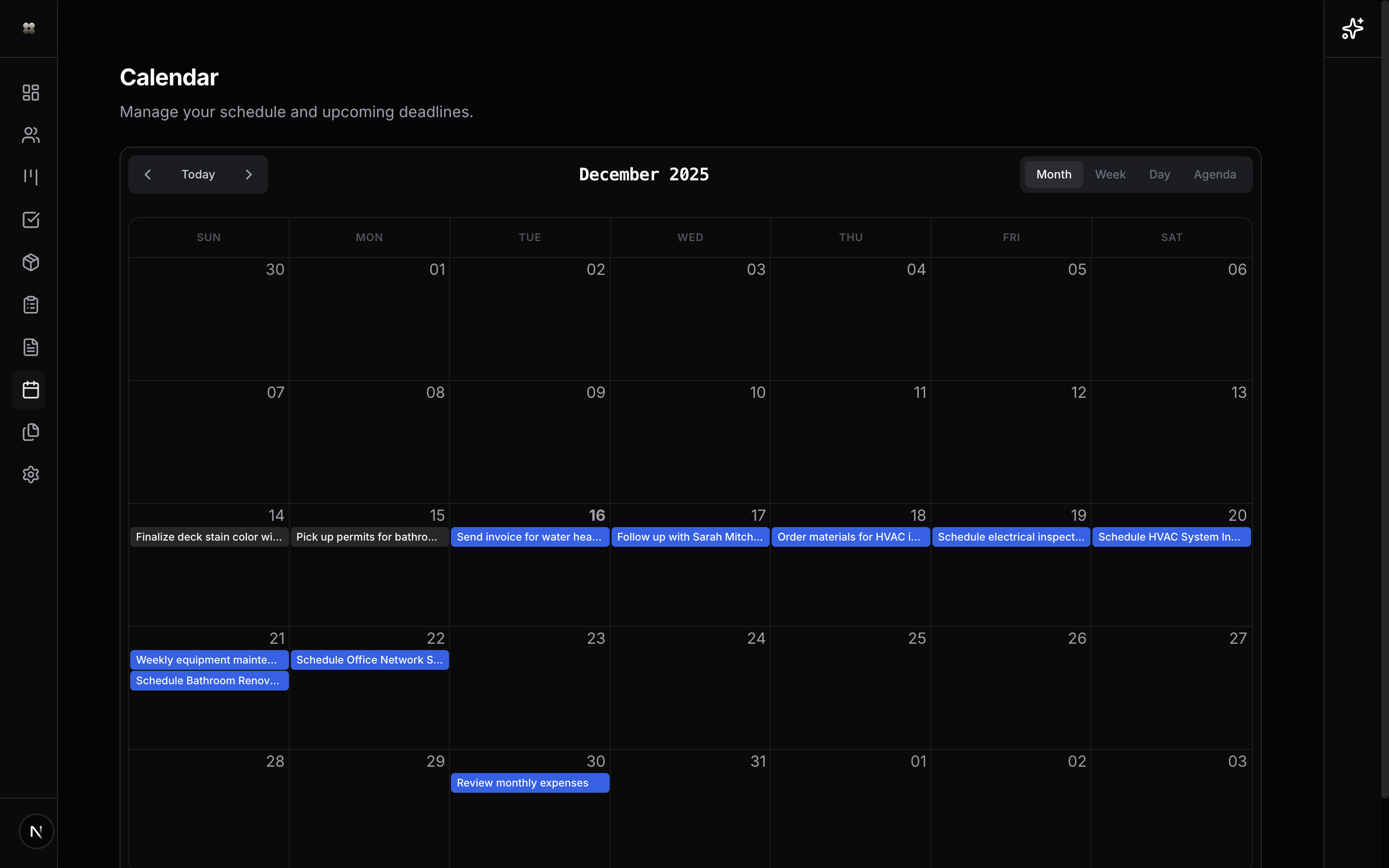 Calendar View